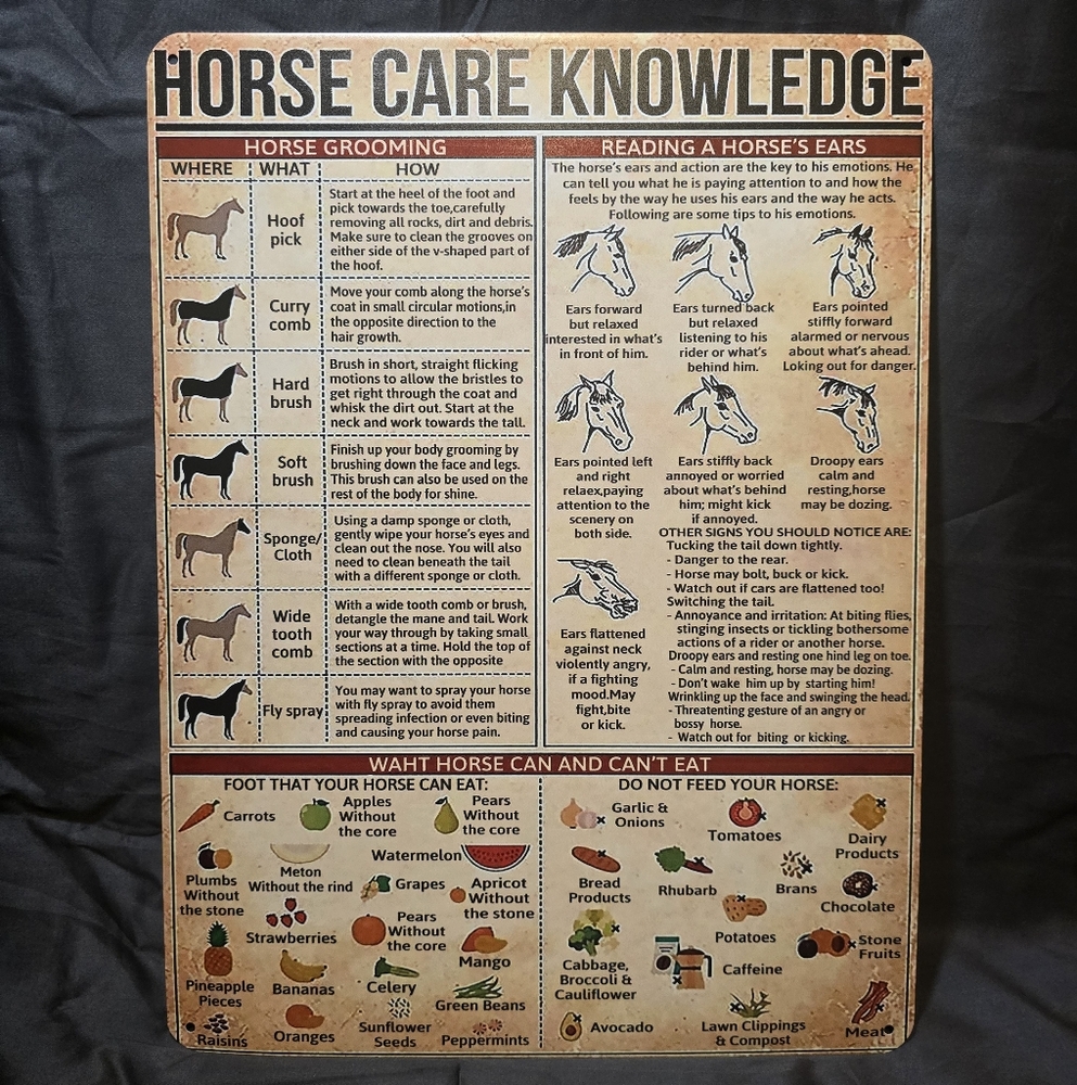 Vintage metal horse sign